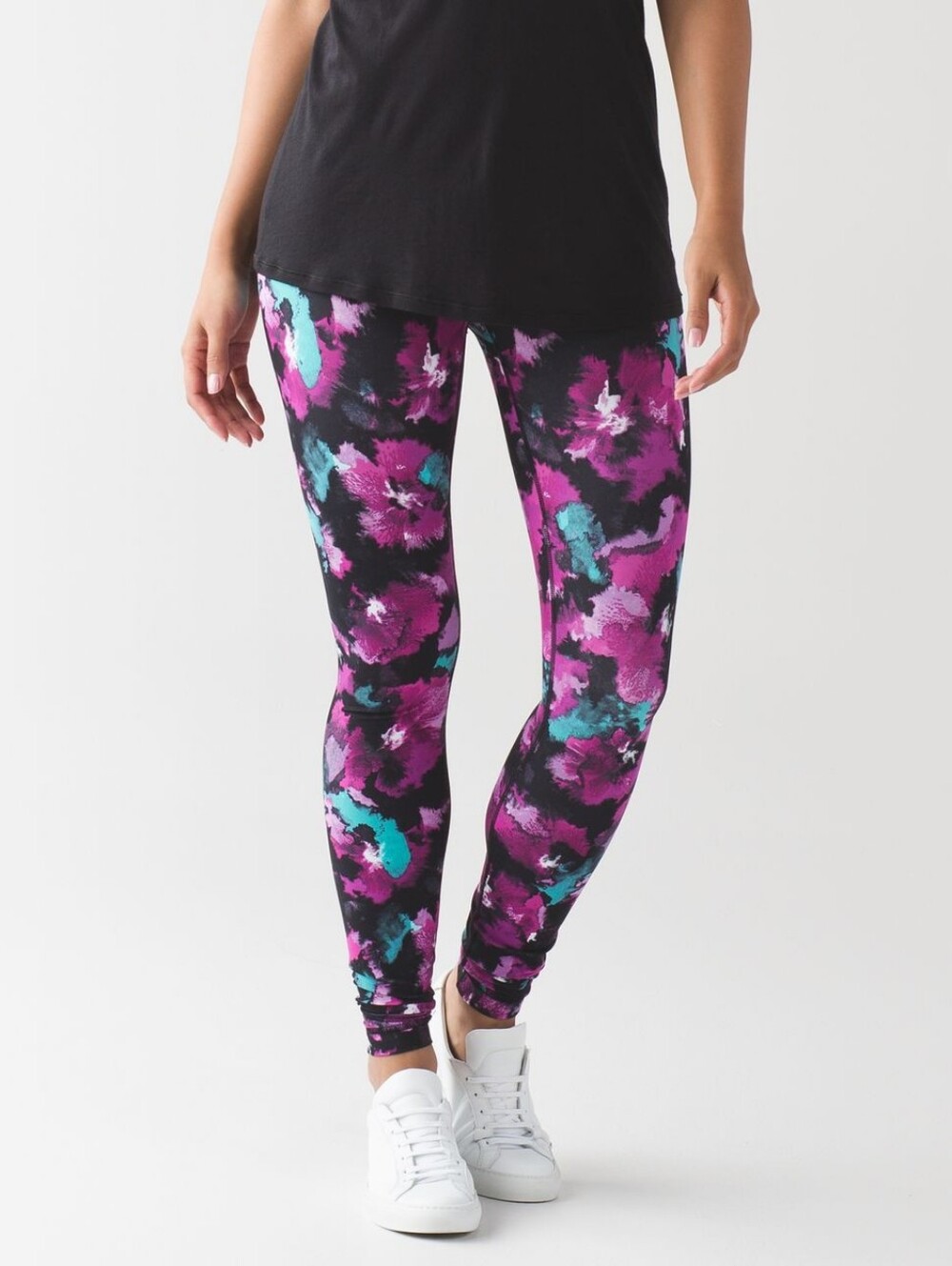 Lululemon Wunder Under Pant (Hi-Rise)Midnight Bloom Black Deep Fuschia